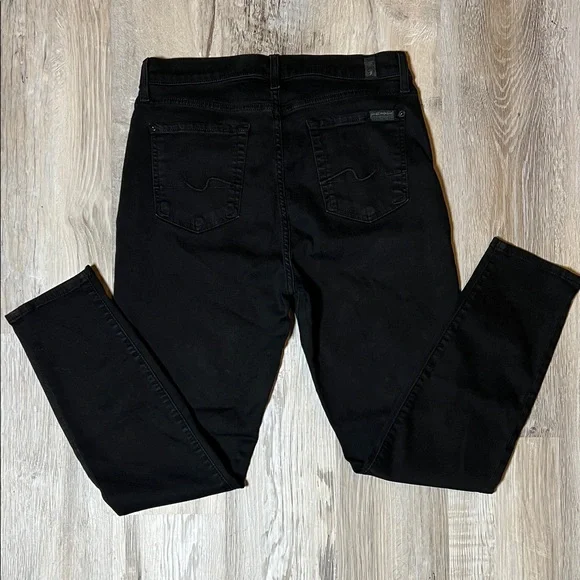 7 For All Mankind Gwenevere High Waist Ankle Jeans Designer Sz 29 Black - Picture 4 of 5